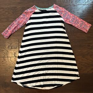 Matilda Jane 435 Black and White Striped Dress